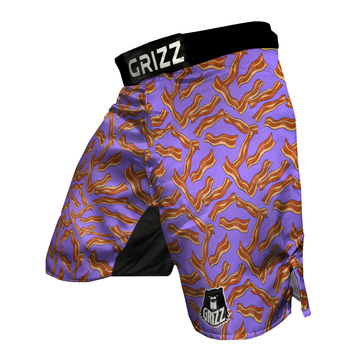 Bacon Purple Print Pattern MMA Shorts-grizzshop