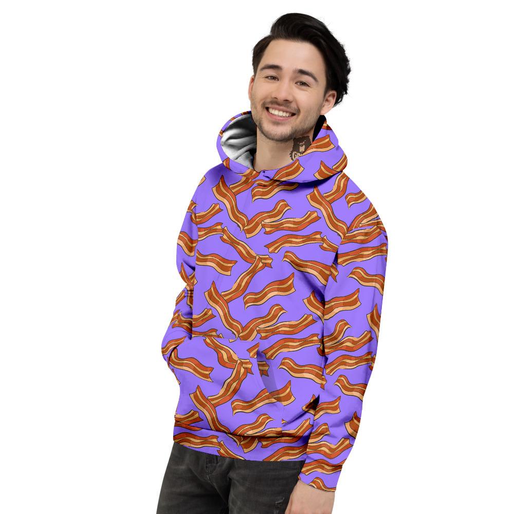 Bacon Purple Print Pattern Men's Hoodie-grizzshop