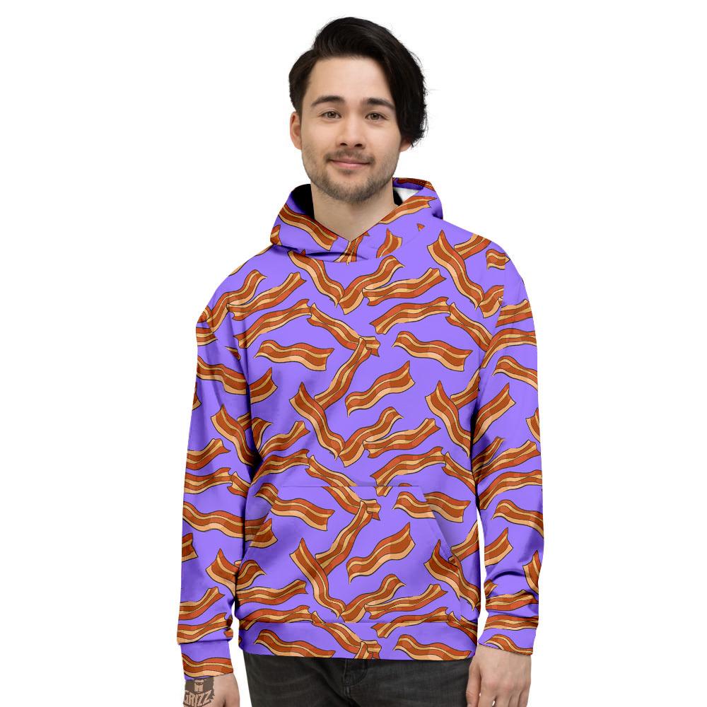 Bacon Purple Print Pattern Men's Hoodie-grizzshop