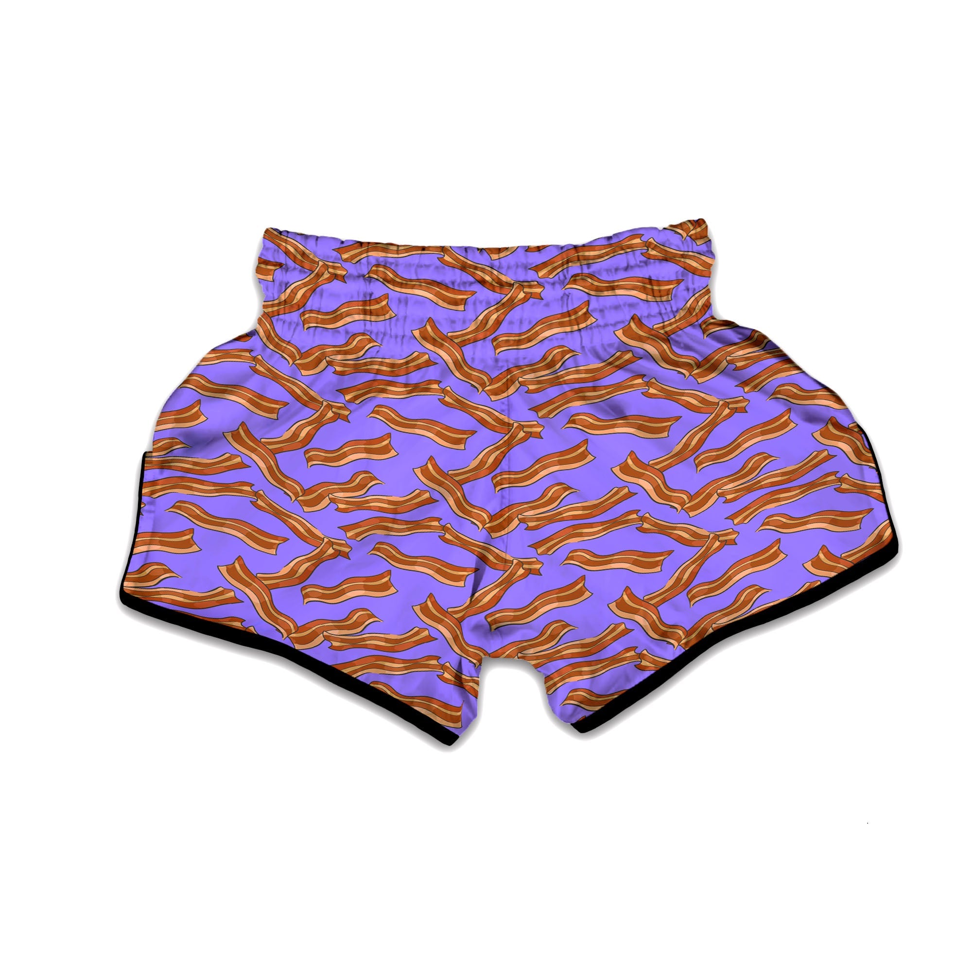Bacon Purple Print Pattern Muay Thai Boxing Shorts-grizzshop