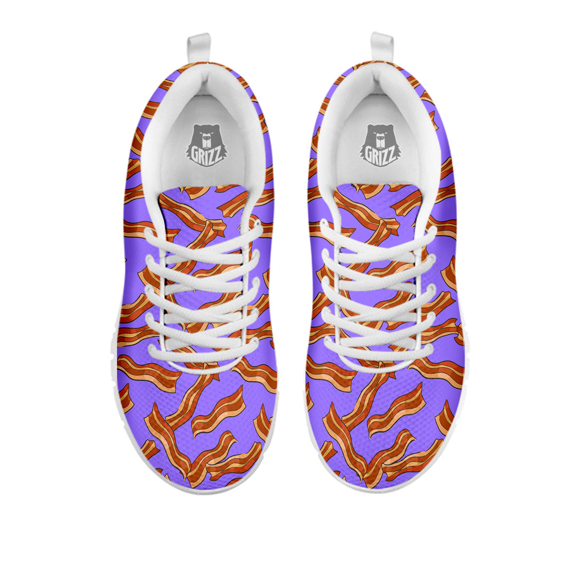 Bacon Purple Print Pattern White Sneaker-grizzshop