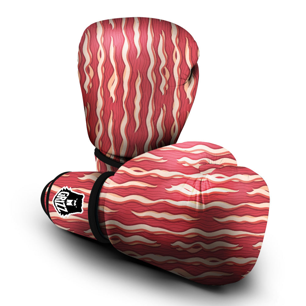 Bacon Texture Print Pattern Boxing Gloves-grizzshop