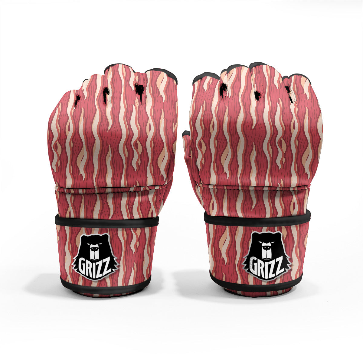 Bacon Texture Print Pattern MMA Gloves-grizzshop