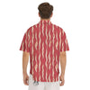 Bacon Texture Print Pattern Men's Short Sleeve Shirts-grizzshop