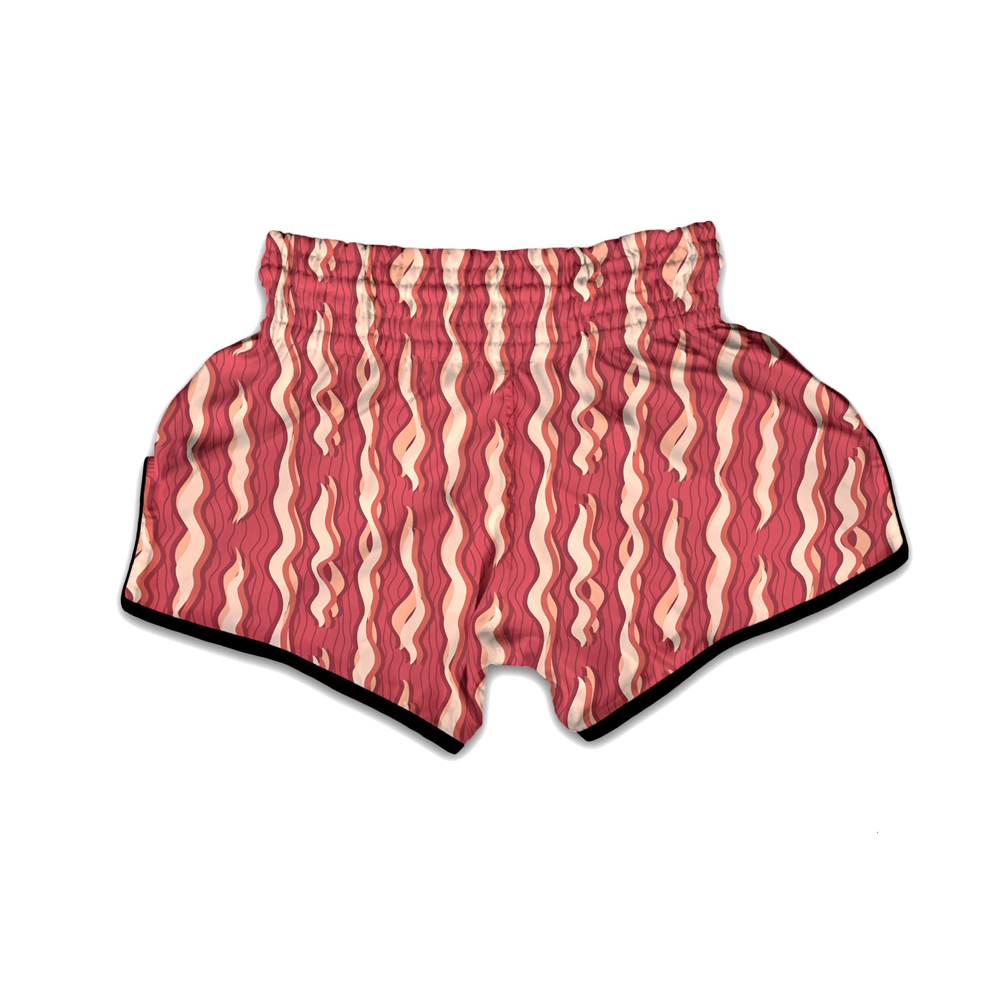 Bacon Texture Print Pattern Muay Thai Boxing Shorts-grizzshop