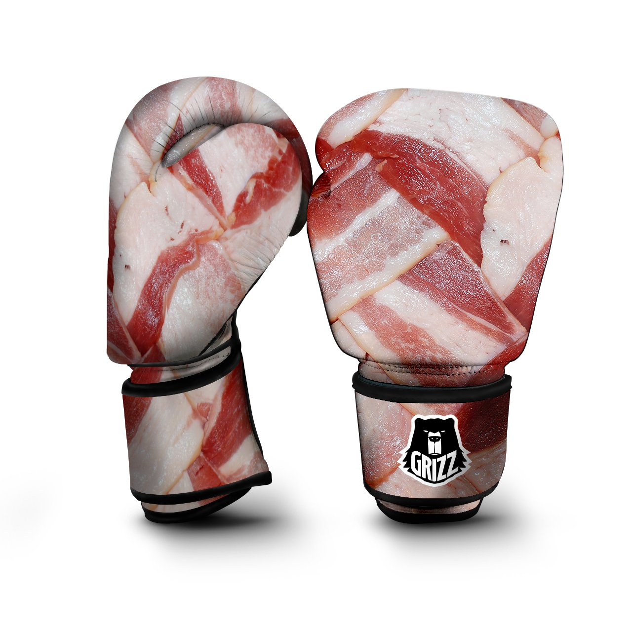Bacon Weaving Print Boxing Gloves-grizzshop