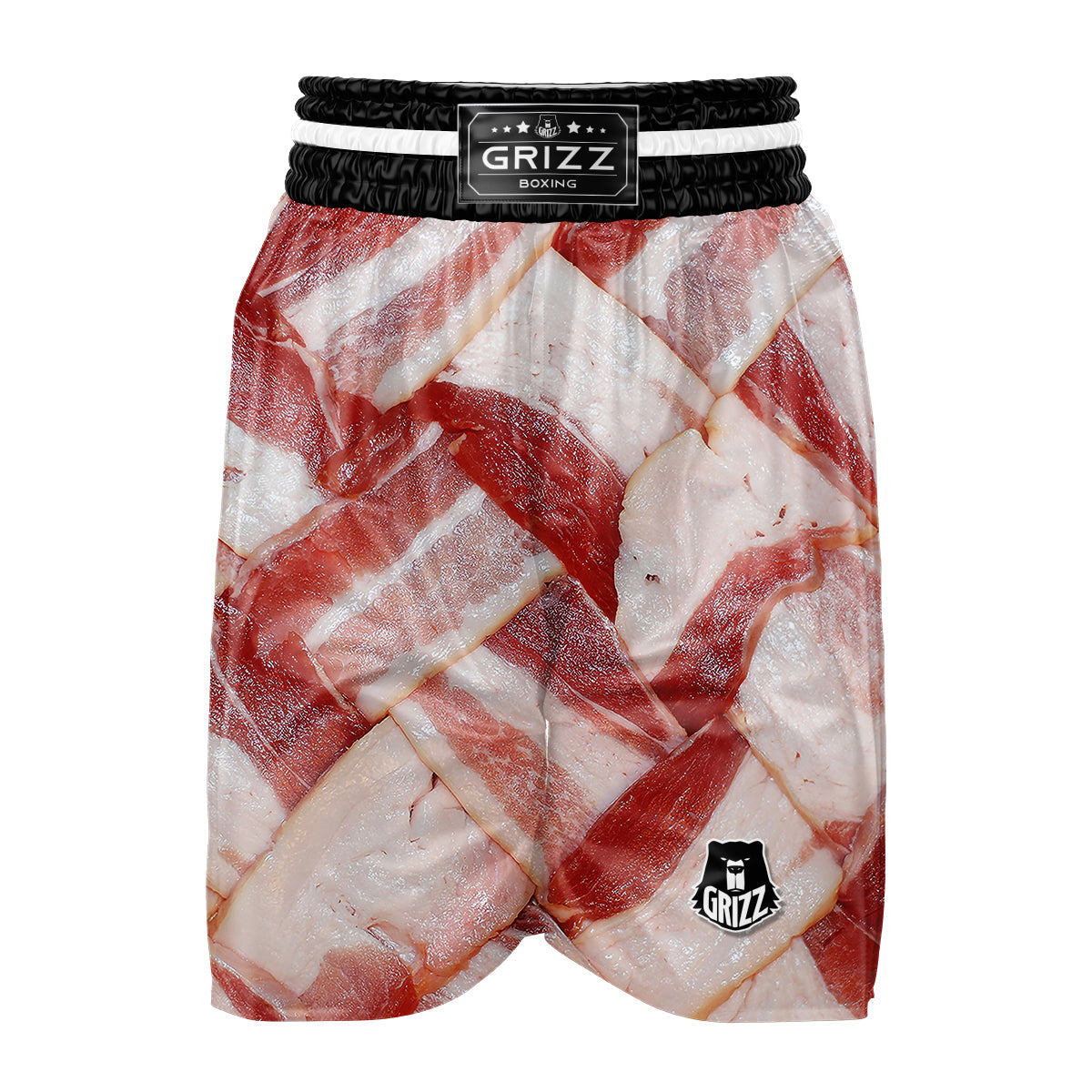 Bacon Weaving Print Boxing Shorts-grizzshop
