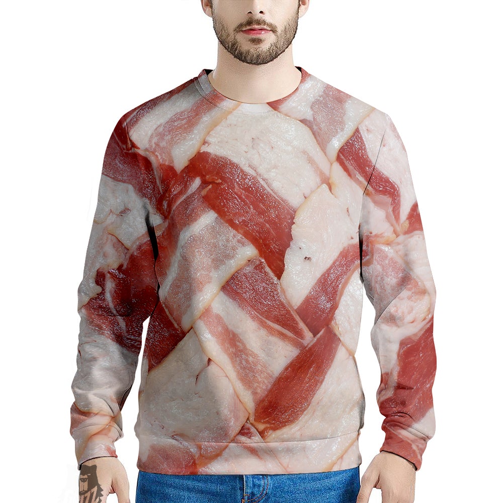 Bacon Weaving Print Men's Sweatshirt-grizzshop