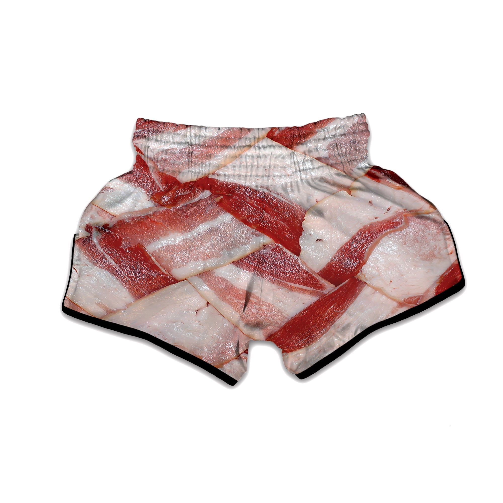 Bacon Weaving Print Muay Thai Boxing Shorts-grizzshop