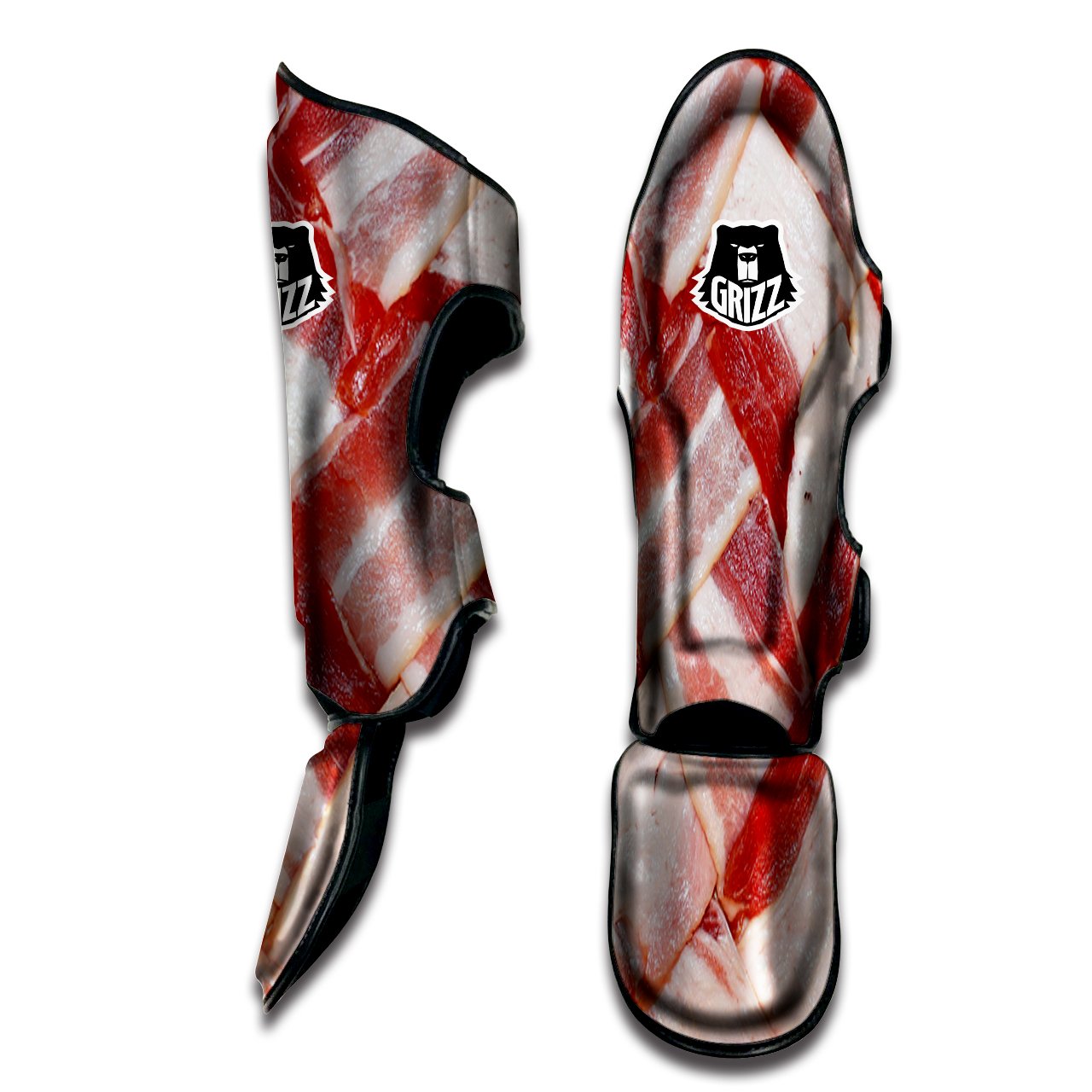 Bacon Weaving Print Muay Thai Shin Guards-grizzshop