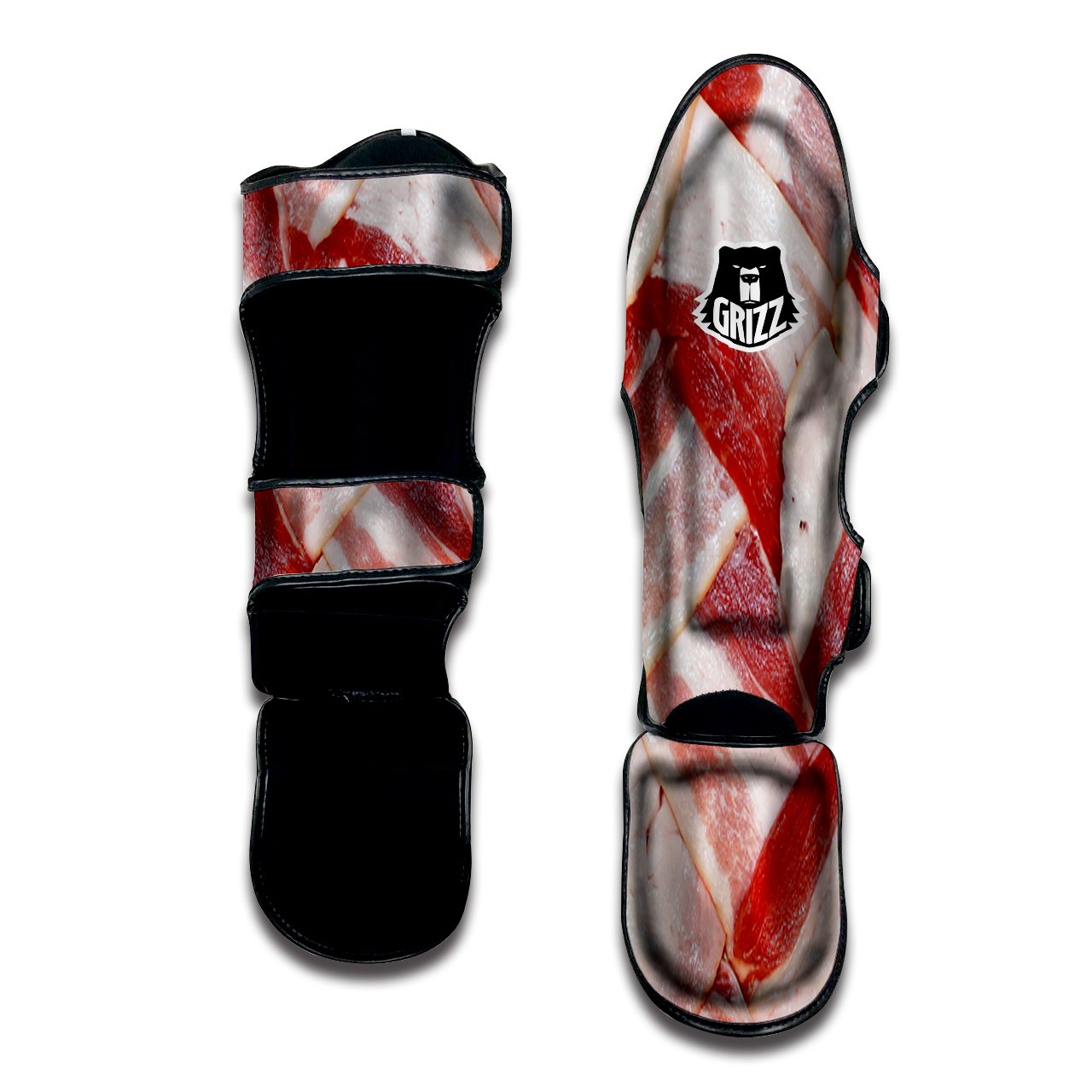 Bacon Weaving Print Muay Thai Shin Guards-grizzshop