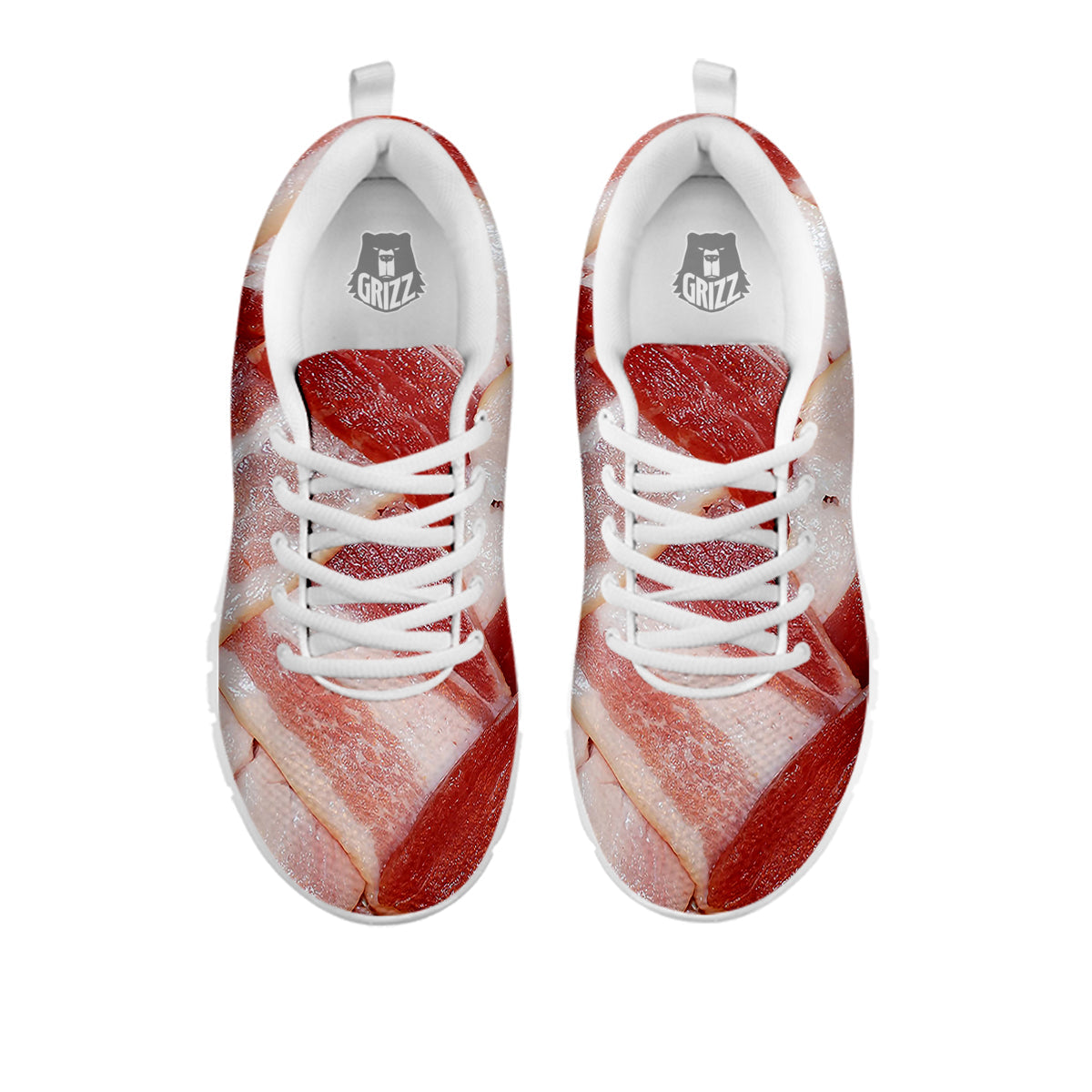 Bacon Weaving Print White Sneaker-grizzshop