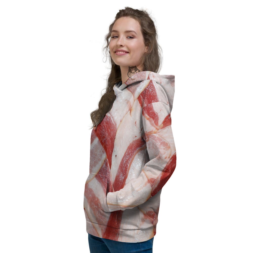 Bacon Weaving Print Women's Hoodie-grizzshop