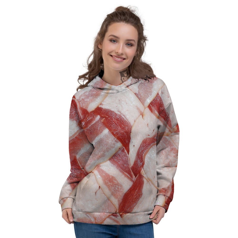 Bacon Weaving Print Women's Hoodie-grizzshop