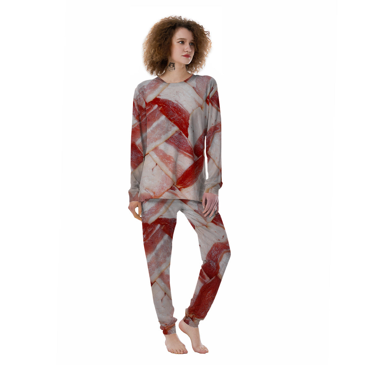 Bacon Weaving Print Women's Pajamas-grizzshop