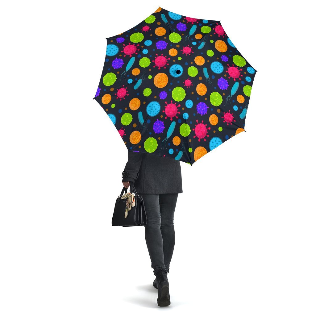 Bacteria Virus Pattern Print Automatic Foldable Umbrella-grizzshop