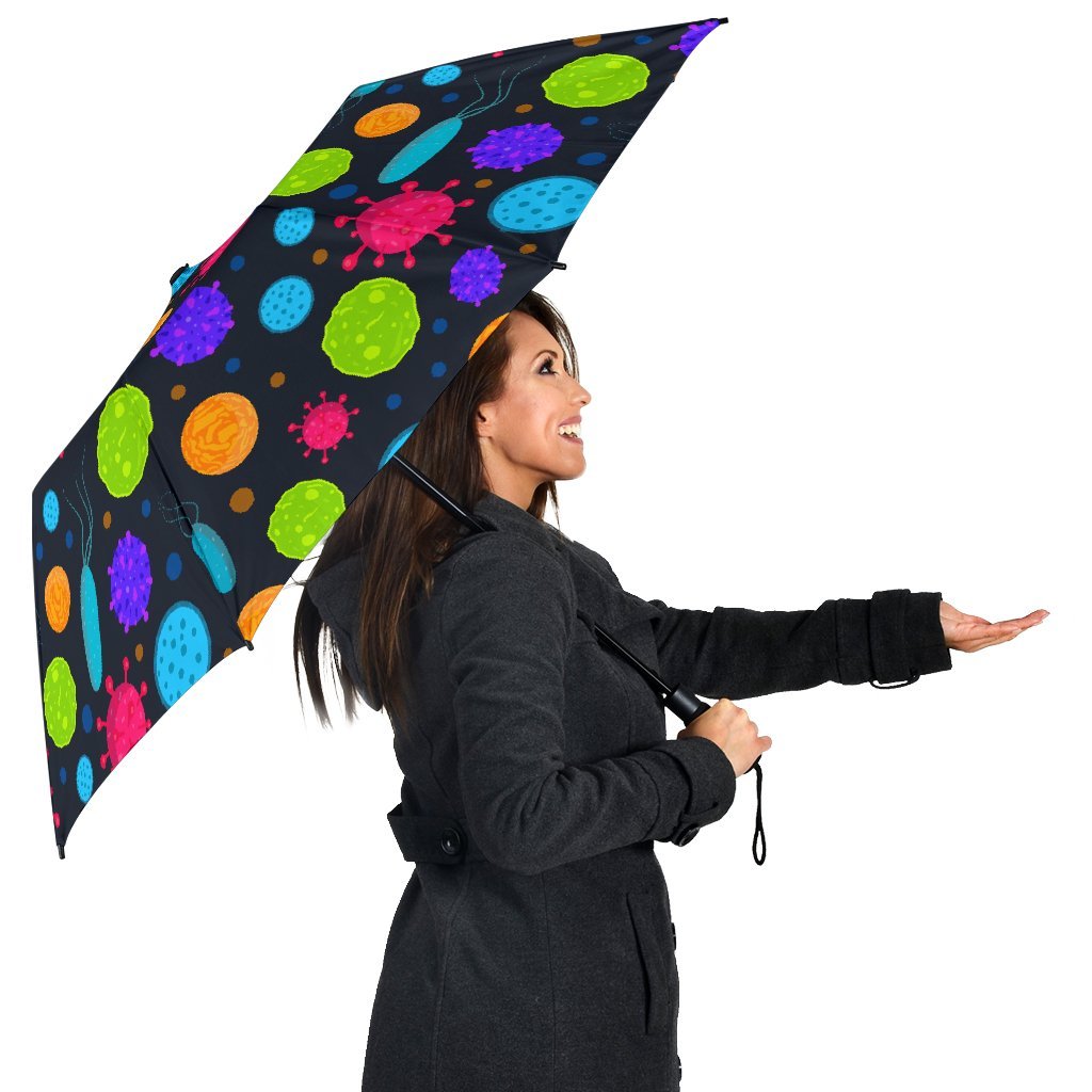 Bacteria Virus Pattern Print Automatic Foldable Umbrella-grizzshop