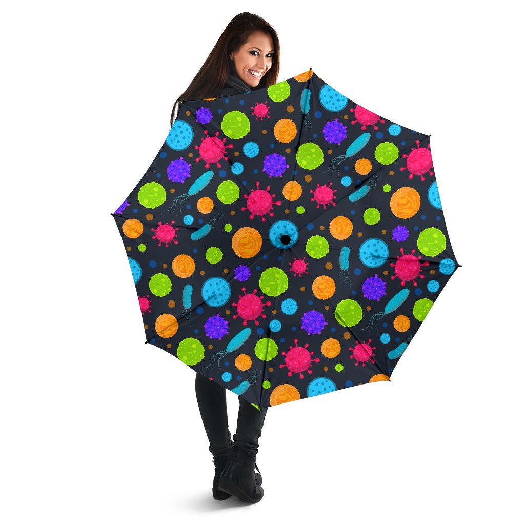 Bacteria Virus Pattern Print Automatic Foldable Umbrella-grizzshop