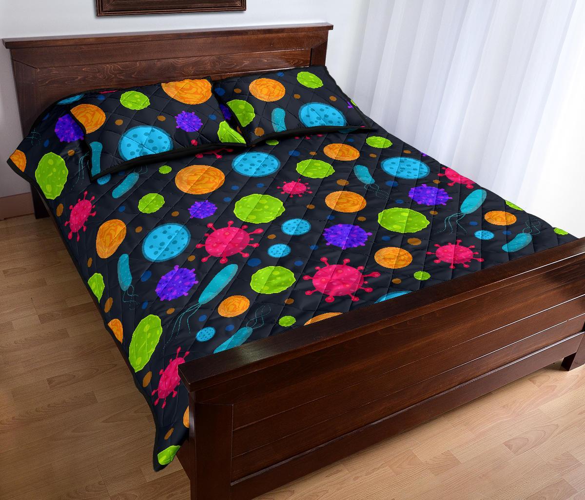 Bacteria Virus Pattern Print Bed Set Quilt-grizzshop