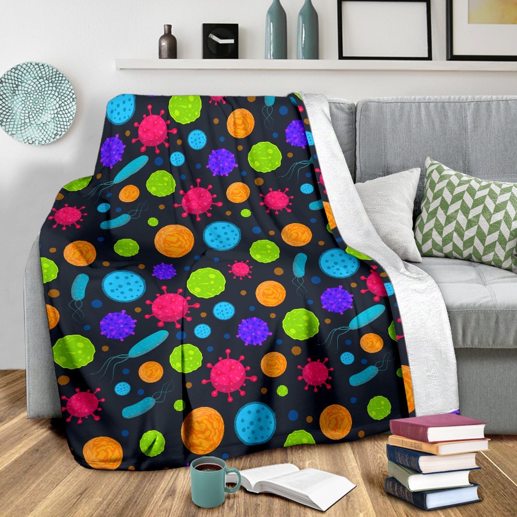 Bacteria Virus Pattern Print Blanket-grizzshop