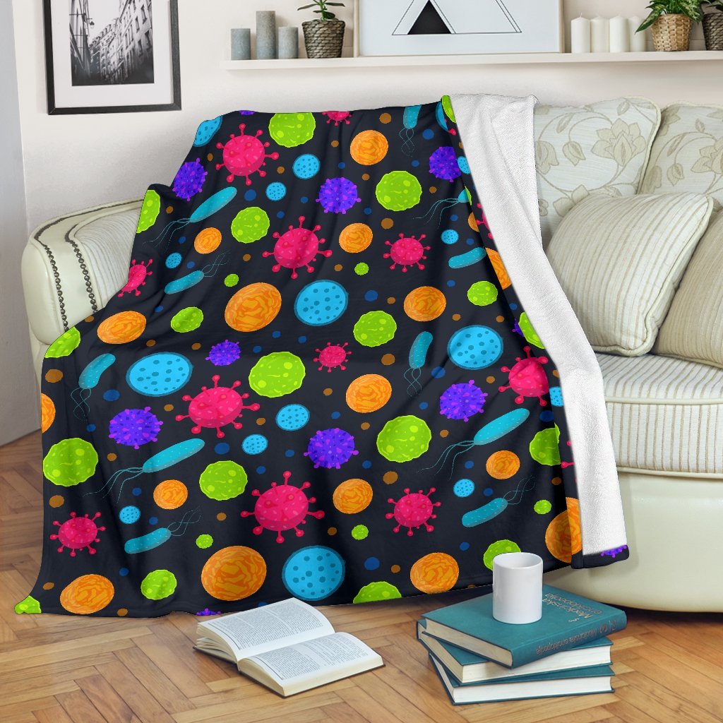 Bacteria Virus Pattern Print Blanket-grizzshop