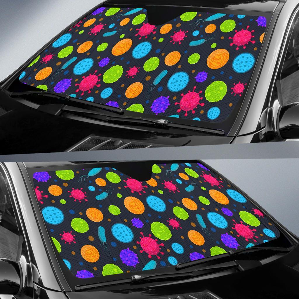 Bacteria Virus Pattern Print Car Sun Shade-grizzshop