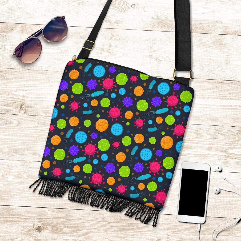 Bacteria Virus Pattern Print Crossbody bags-grizzshop