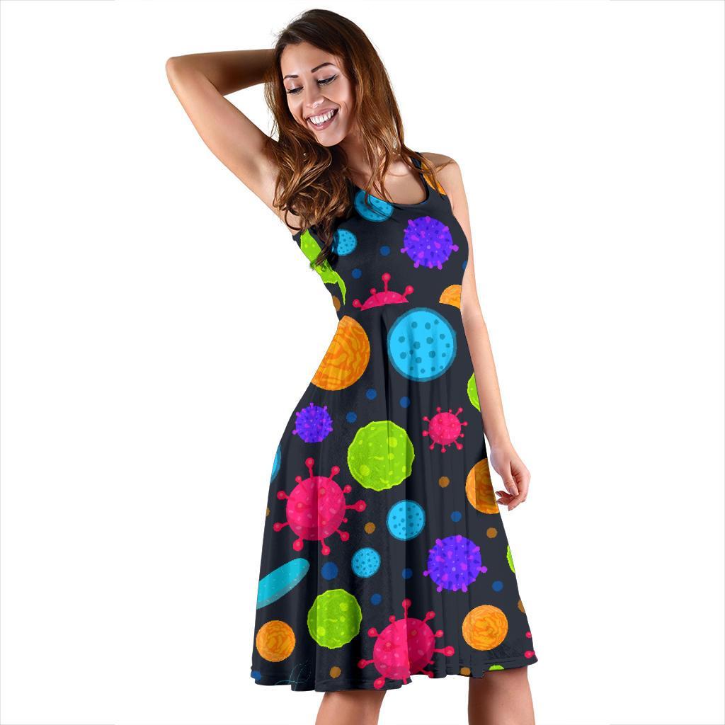 Bacteria Virus Pattern Print Dress-grizzshop