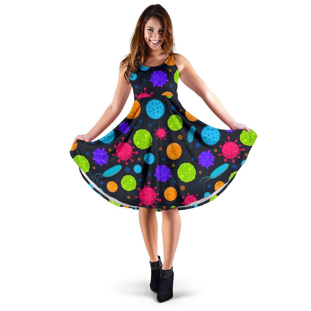 Bacteria Virus Pattern Print Dress-grizzshop