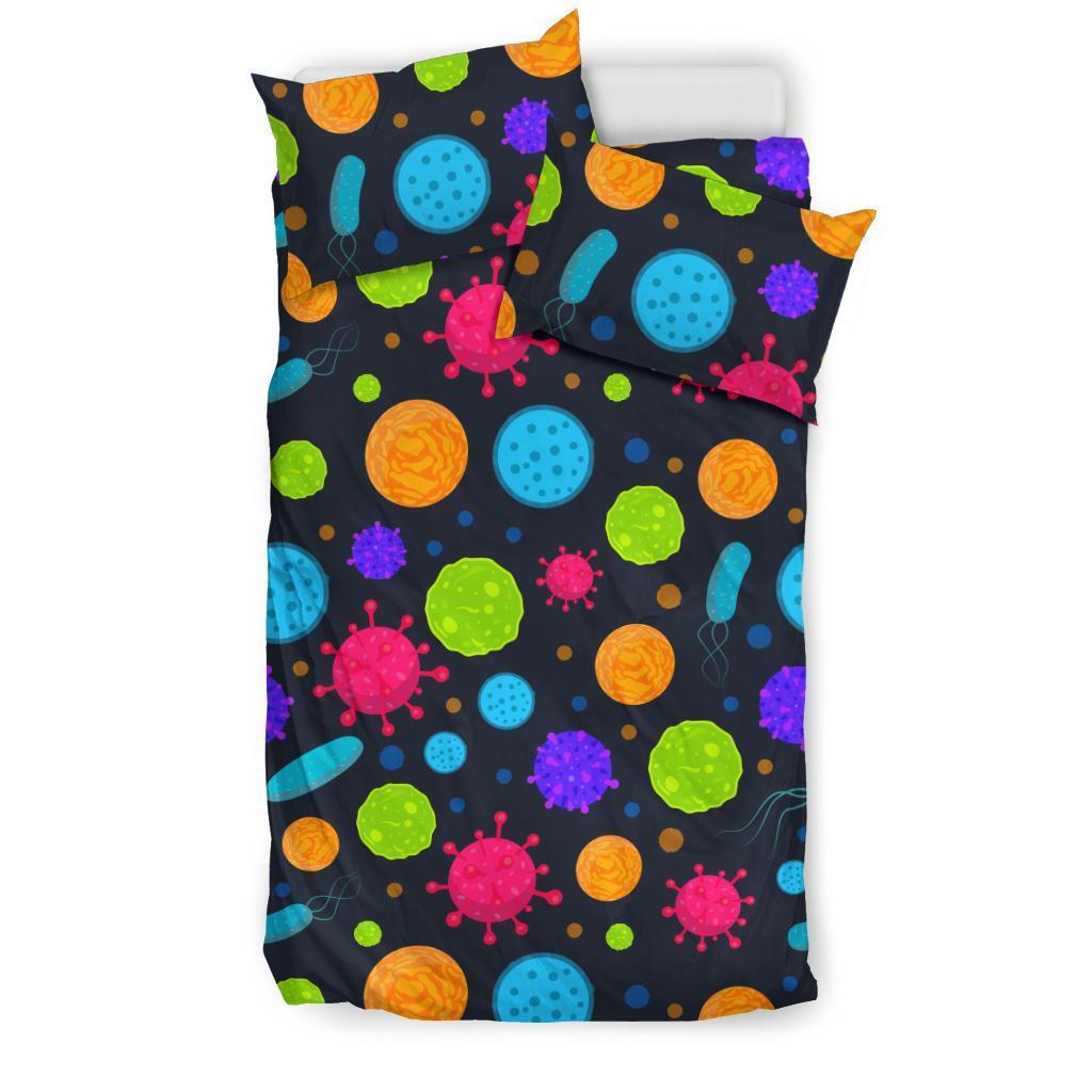 Bacteria Virus Pattern Print Duvet Cover Bedding Set-grizzshop