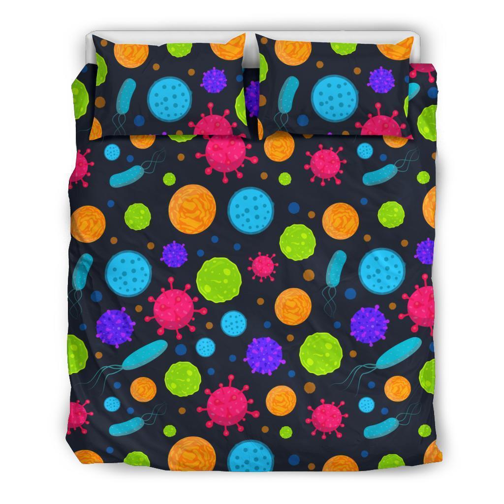 Bacteria Virus Pattern Print Duvet Cover Bedding Set-grizzshop