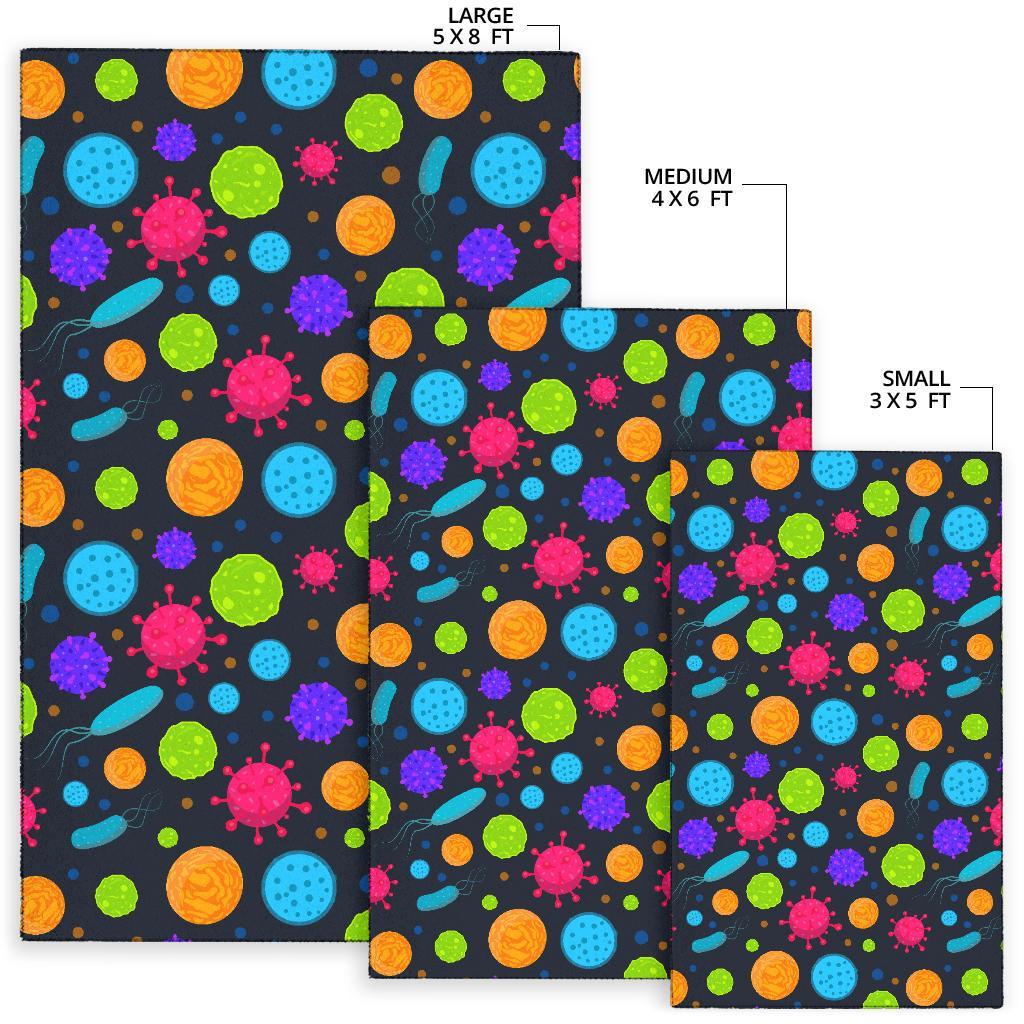 Bacteria Virus Pattern Print Floor Mat-grizzshop