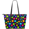 Bacteria Virus Pattern Print Leather Tote Bag-grizzshop