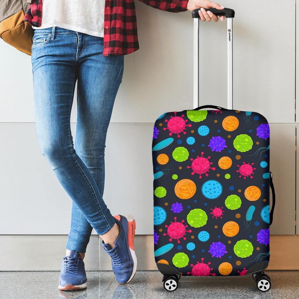 Bacteria Virus Pattern Print Luggage Cover Protector-grizzshop