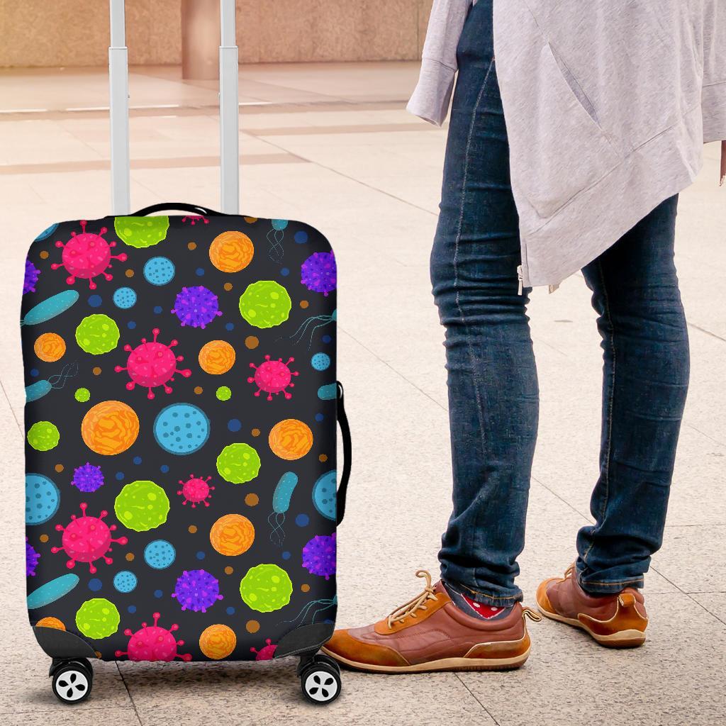 Bacteria Virus Pattern Print Luggage Cover Protector-grizzshop