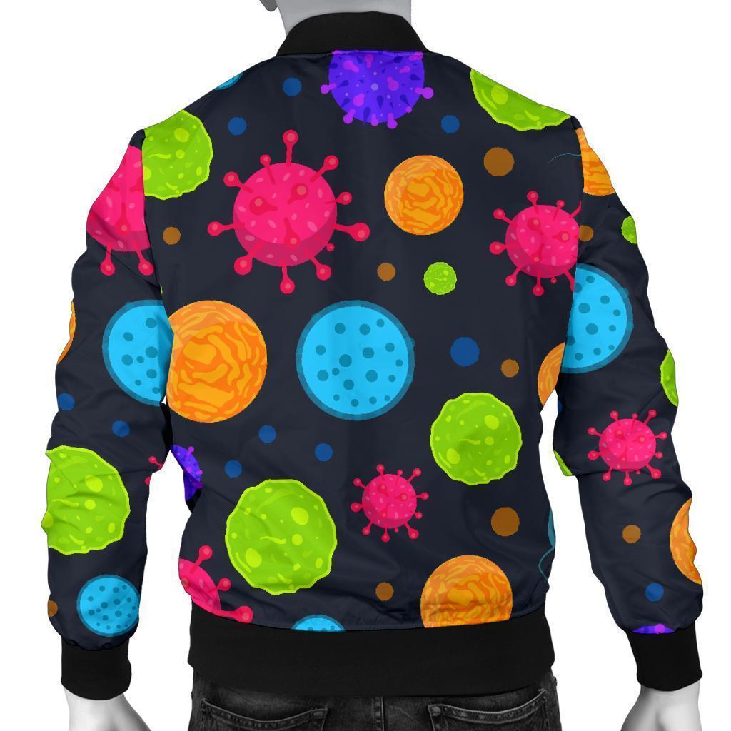 Bacteria Virus Pattern Print Men's Bomber Jacket-grizzshop