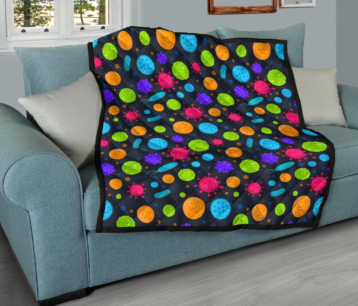 Bacteria Virus Pattern Print Quilt-grizzshop