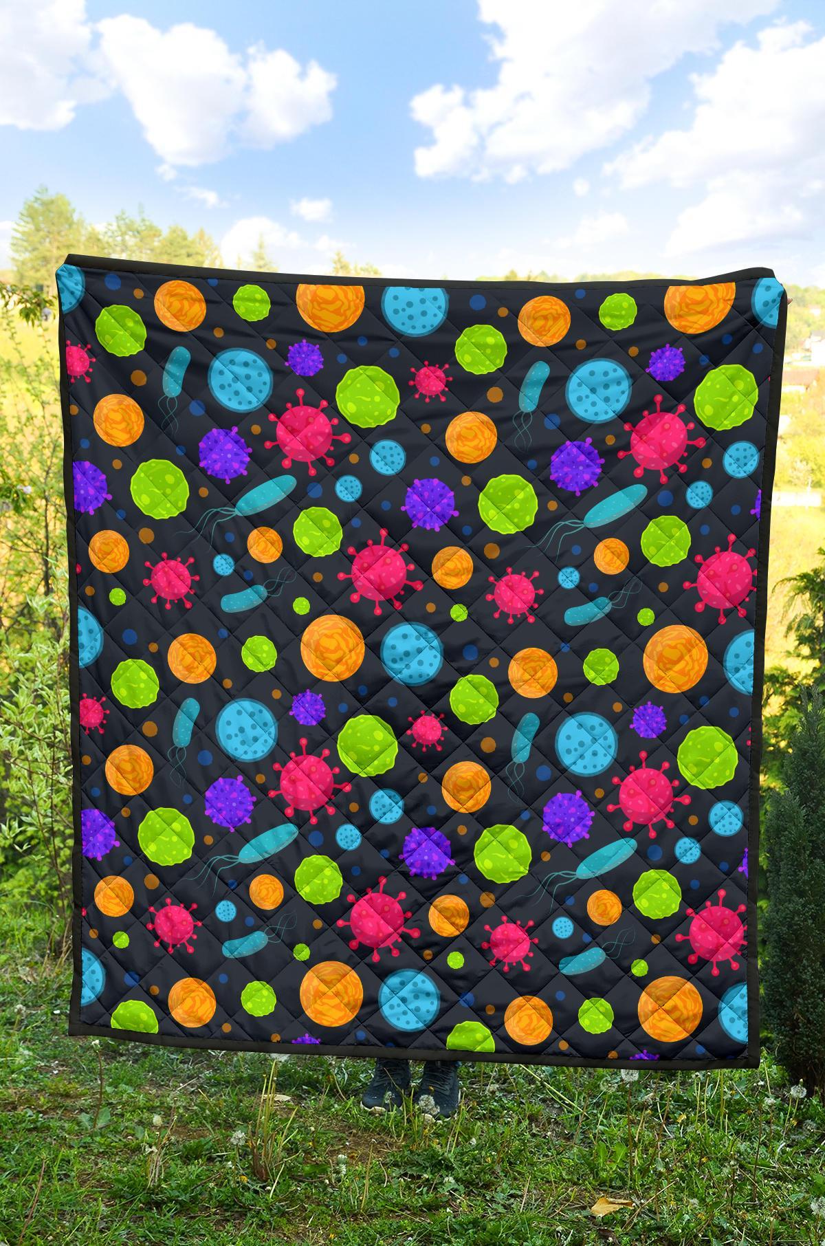 Bacteria Virus Pattern Print Quilt-grizzshop