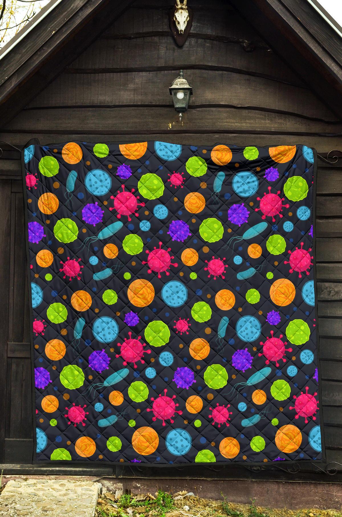 Bacteria Virus Pattern Print Quilt-grizzshop