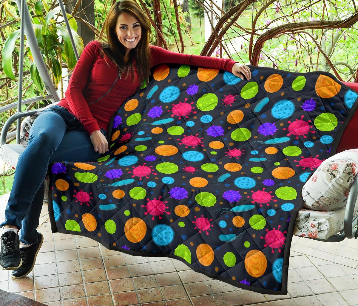 Bacteria Virus Pattern Print Quilt-grizzshop