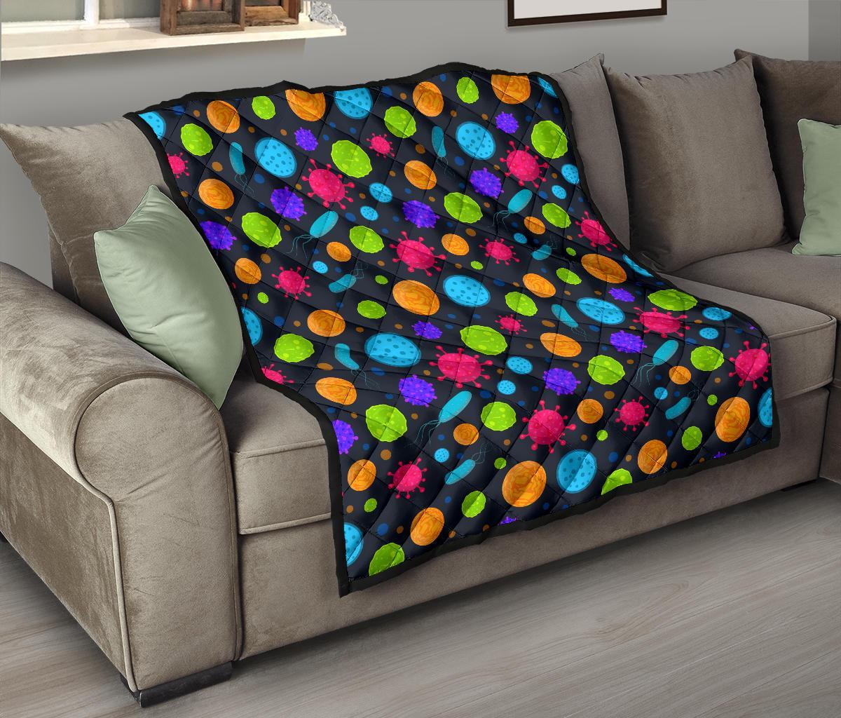 Bacteria Virus Pattern Print Quilt-grizzshop