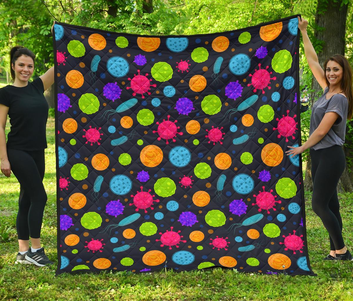 Bacteria Virus Pattern Print Quilt-grizzshop