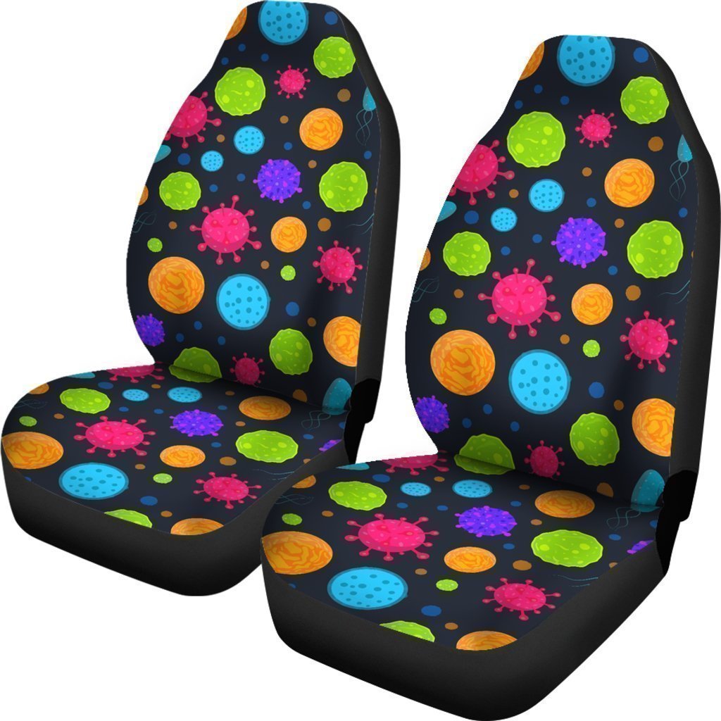 Bacteria Virus Pattern Print Universal Fit Car Seat Covers-grizzshop