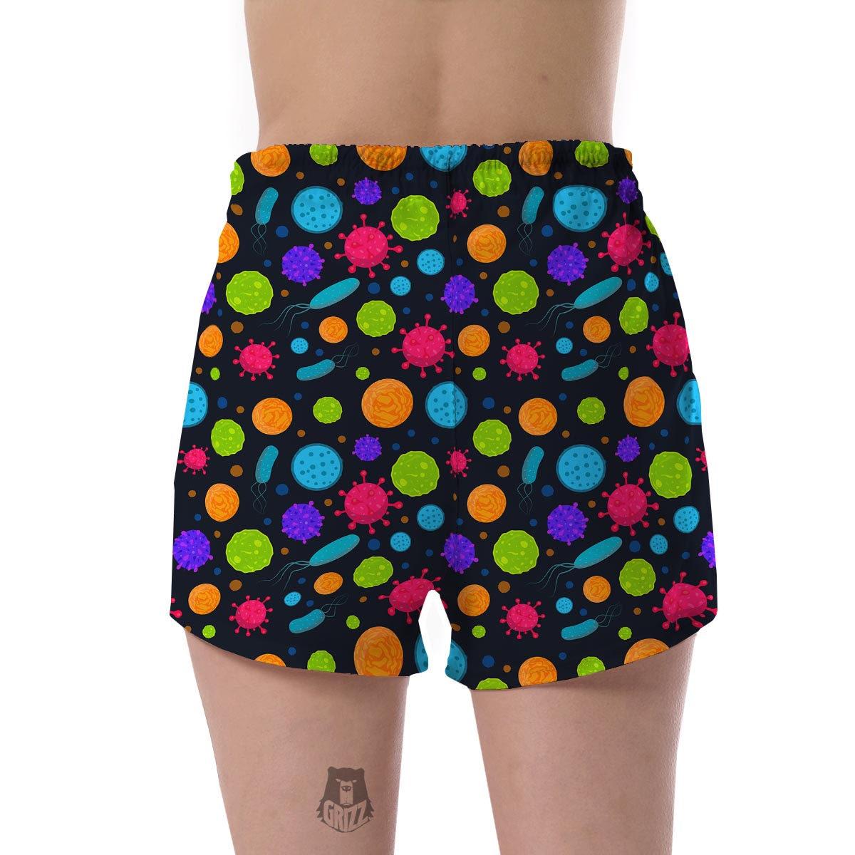 Bacteria Virus Pattern Print Women's Shorts-grizzshop