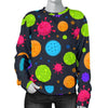 Bacteria Virus Pattern Print Women's Sweatshirt-grizzshop