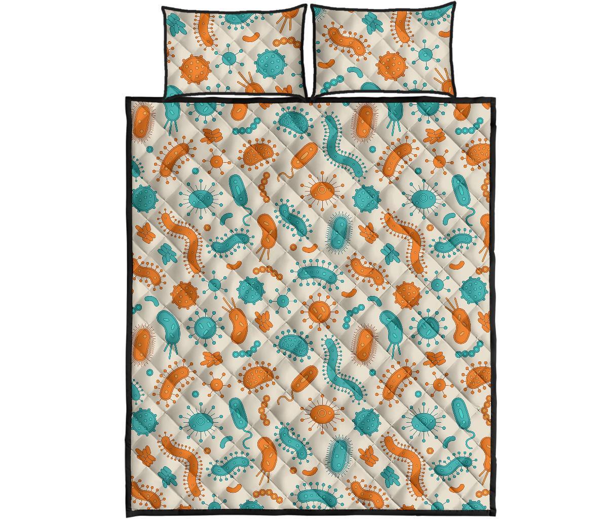 Bacteria Virus Print Pattern Bed Set Quilt-grizzshop