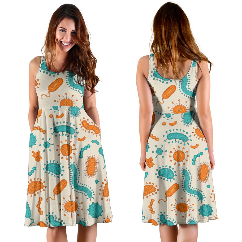 Bacteria Virus Print Pattern Dress-grizzshop