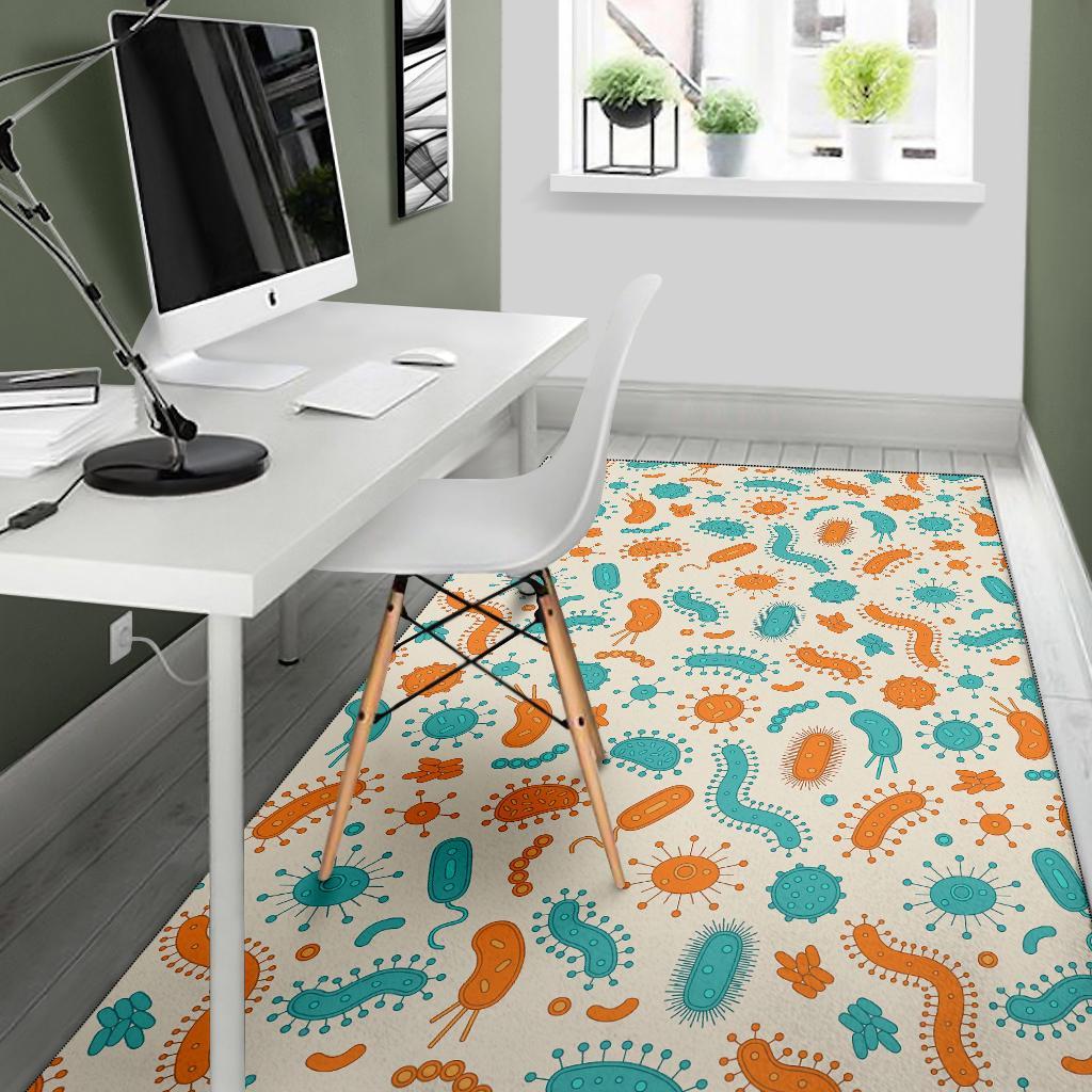 Bacteria Virus Print Pattern Floor Mat-grizzshop