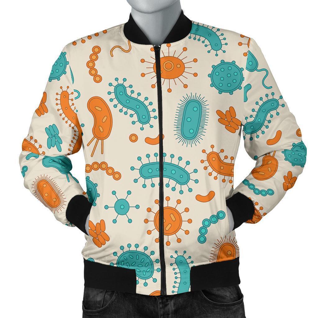 Bacteria Virus Print Pattern Men's Bomber Jacket-grizzshop