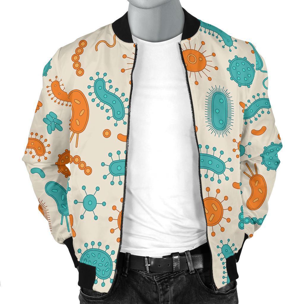 Bacteria Virus Print Pattern Men's Bomber Jacket-grizzshop